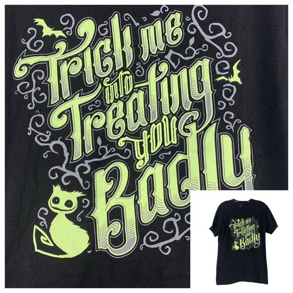 Tee Villain tshirt Trick Me Into Treating You Badly Cheshire Cat Alice unisex M - Picture 1 of 7